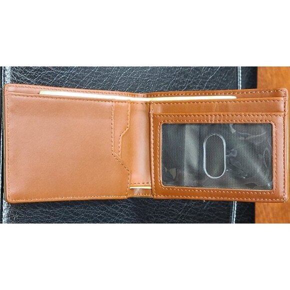 New RFID Blocking Slim Bifold Genuine Leather Thin Minimalist Front Pocket - Picture 2 of 3